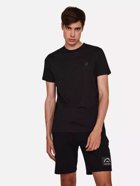 Karl Lagerfeld T-shirt Bărbătesc cu Mânecă Scurtă Negru 755026-511230-990