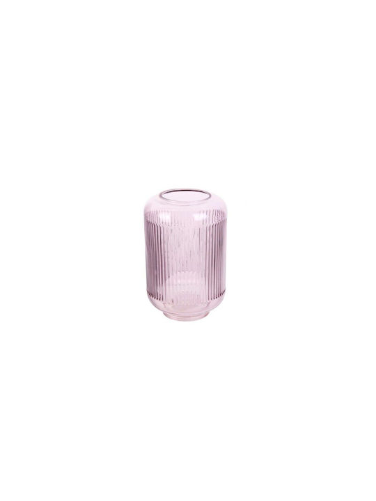 Decorative Vase Glass Pink Dimensions 14x21.5cm