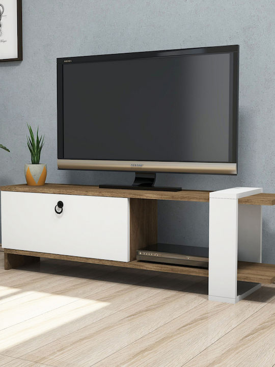 TV Stand Henriette Walnut - White M120xD25xH36.8cm