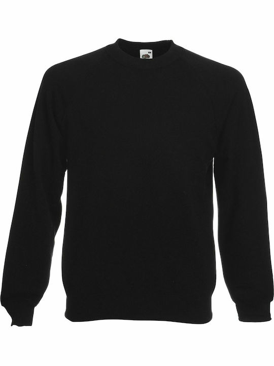 Fruit of the Loom Classic Raglan Мъжко Рекламна тениска Дълъг ръкав в Черен цвят
