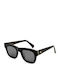 Oscar & Frank Le Boss Unisex Sunglasses with Black Plastic Frame and Black Lens