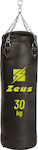 Zeus Synthetic Filled Punching Bag 30kg 100cm Black