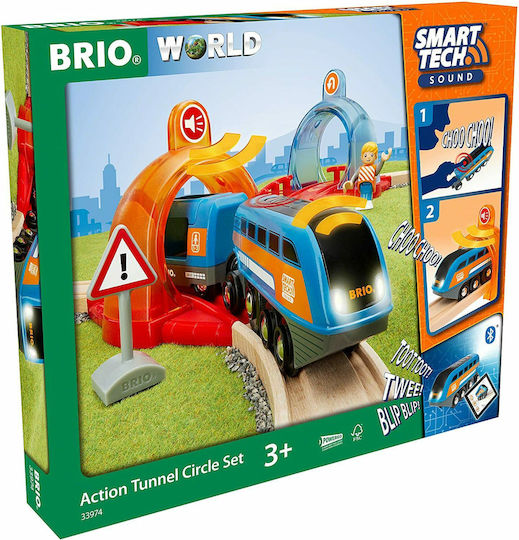 Brio Toys Smart Tech Sound Action Σετ με Τρενάκι από Ξύλο για 3+ Ετών