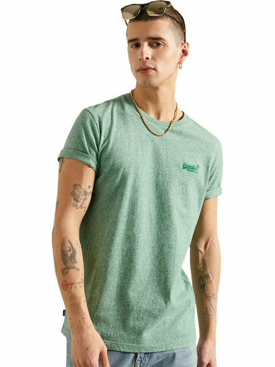 Superdry Orange Label Vintage Embroidery Men's Short Sleeve T-shirt Bright Green Grit