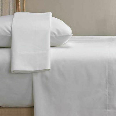 Palatex Hotelbettlaken Weiß Doppel 200x240cm Baumwolle und Polyester 1Stück