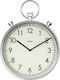 Silent Wall Clock Metallic Silver Ø32cm