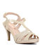 Xti Damen Sandalen mit Chunky mittlerem Absatz in Gold Farbe