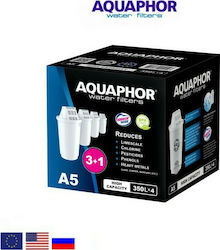 Aquaphor Ανταλλακτικό Φίλτρο Νερού για Κανάτα από Ενεργό Άνθρακα A5 4τμχ