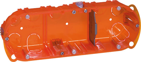 Legrand Batibox Flush Electrical Box Branching for Drywall Wall 3 Positions in Orange Color
