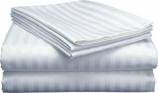 Lino Home Hotel Sheet White Queen Size 240x270cm 100% Cotton 1pcs