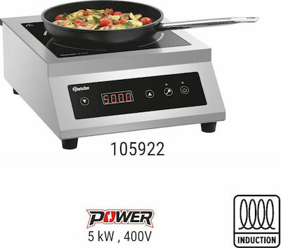 Bartscher Tabletop Inductive Commercial Electric Burner with 1 Hearths 5kW 40x53.5x18.3cm