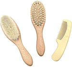 Aria Trade Baby Brush & Comb Brown 3pcs