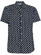 Short-sleeved Shirt Polka Dot Navy Blue