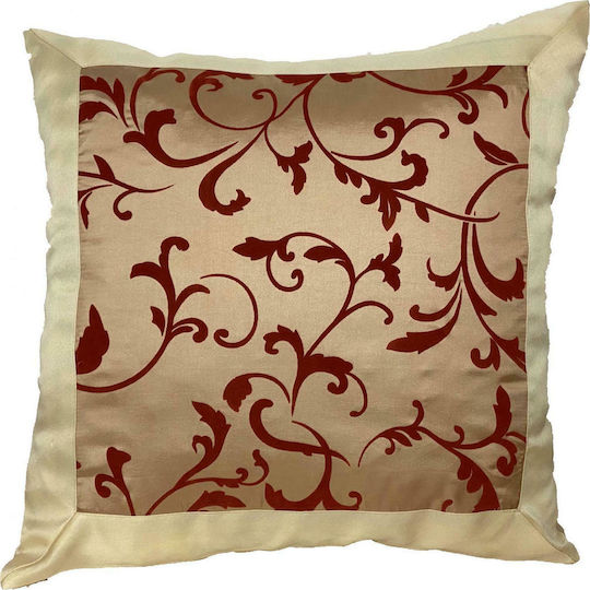 Linea Home Διακοσμητική Μαξιλαροθήκη Garden Burgundy 40x40εκ.