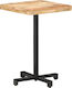 vidaXL Auxiliary Table for Small Outdoor Spaces Wooden with Metal Frame Bistro Natural 50x50x75cm