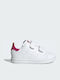 Adidas Kinder-Sneaker Stan Smith mit Klettverschluss Cloud White / Bold Pink