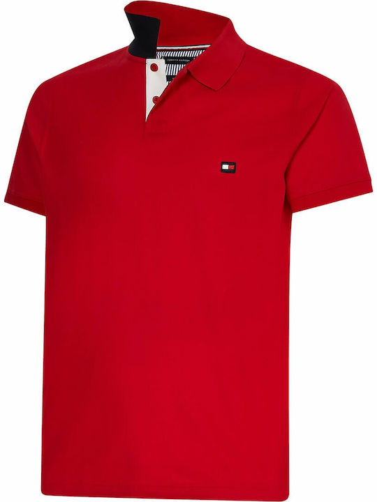 Tommy Hilfiger Ανδρικό T-shirt Polo Κόκκινο