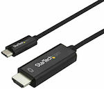 StarTech HDMI 2.0 Cable HDMI male - USB-C male 1m Μαύρο