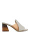 Hispanitas Chunky Heel Leather Mules White