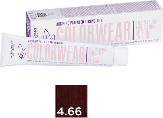Alfaparf Milano Professional Color Wear Боя За Коса 4.66 Интензивно Кестеняво Червено 60мл