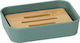 Aria Trade 64110144 Bamboo Soap Dish Countertop Blue