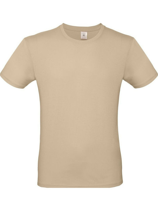 B&C E150 Ανδρικό Διαφημιστικό T-shirt Κοντομάνικο Sand