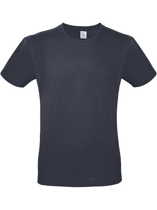 B&C E150 Ανδρικό Διαφημιστικό T-shirt Κοντομάνικο Light Navy