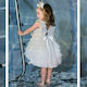 Stova Bambini White Baptism Clothing Set with Hair Accessories & Dress made of Lace 2pcs