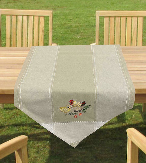 Linea Home Baby Chick Față De Masă De Paște Din Țesătură Bej 145x45cm