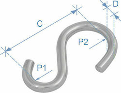 Lalizas Cârlig Γάντζος S, Inox 316, Διάμ. 4mm