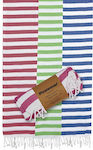 Summertiempo Beach Towel Pareo Blue with Fringes 180x90cm.