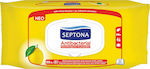 Septona Antibacterial Υγρά Μαντηλάκια Λεμόνι 60τμχ