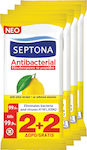 Septona Antibacterial Antiseptic Hand Wipes 4x15pcs Lemon
