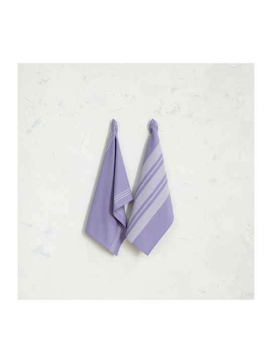 Nima Fancy Towel made of 100% Cotton in Purple Color 50x70cm 26873 2pcs