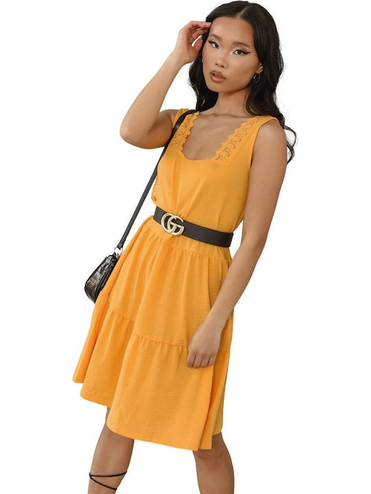 Vero Moda Mini Καλοκαιρινό All Day Φόρεμα Mustard