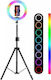 RGB Ring Light MJ33 RGB 33cm 3000-6000K με Τρίποδο Δαπέδου και Βάση για Κινητό