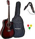 Jacky Jackson Acustică Chitară 801CTV Bundle Chitare acustice cu decupaj Chitara acustică Redburst Explozie
