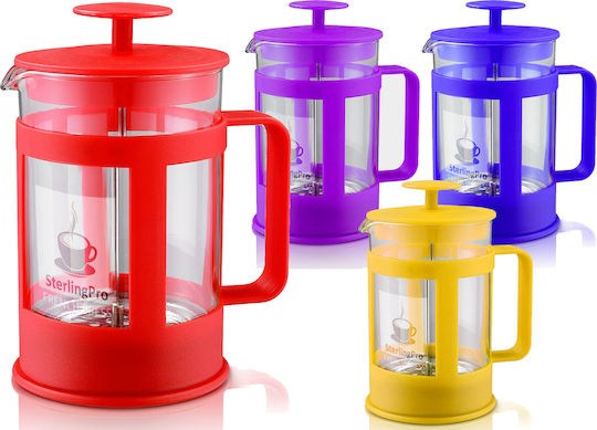 Viosarp Plastic French Press Coffee Maker Blue 350ml