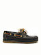 America 060230 Men's Leather Boat Shoes Black