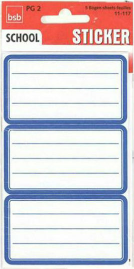 BSB Notebook Labels Blue 15pcs