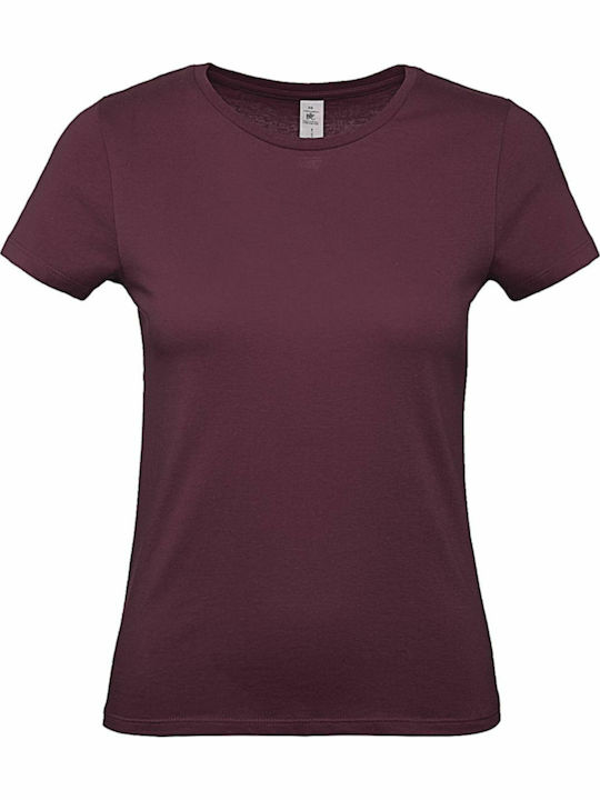 B&C E150 Tricou Promoțional Pentru Femei Burgundy