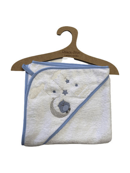 Raison D' Etre Baby Bath Towel Dreamy Owl Blue 15/dreamy