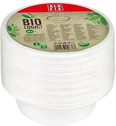 Alufix Σετ 50 Πλαστικά Μπωλ με Χωρητικότητα 200ml Λευκά Biologic
