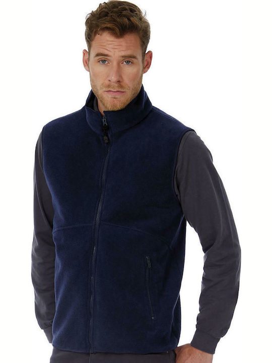 B&C Traveller + Men's Sleeveless Promotional Cardigan Navy