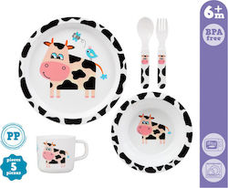 Kiokids Feeding Set Αγελαδίτσα made of Plastic Multicolour 5pcs