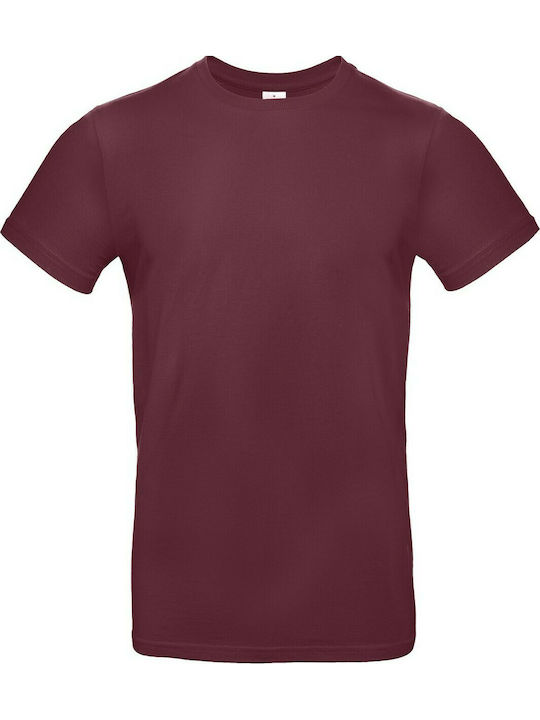 B&C E190 Ανδρικό Διαφημιστικό T-shirt Κοντομάνικο Burgundy