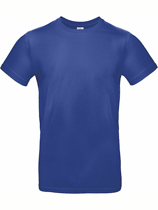 B&C E190 Ανδρικό Διαφημιστικό T-shirt Κοντομάνικο Cobalt Blue