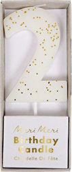 Meri Meri Birthday Candle Number "2" in White Color 158401