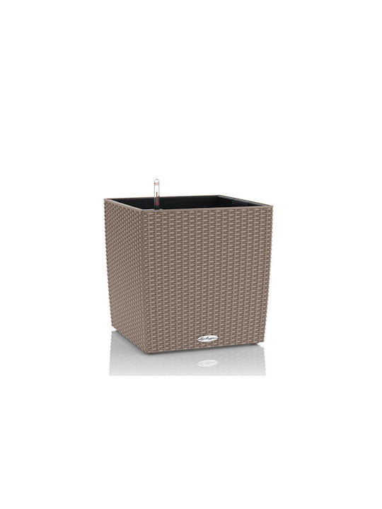 Lechuza Cube Cottage 30 Flower Pot Self-Watering 29.5x30cm in Brown Color 15356