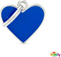 My Family Basic Handmade Small Dog ID Heart Blu...